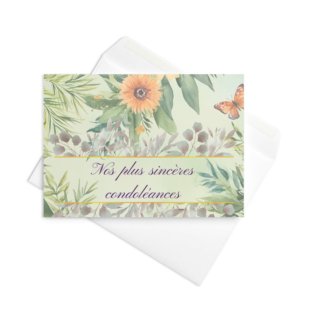 Nos plus sincères condoléances sympathy card