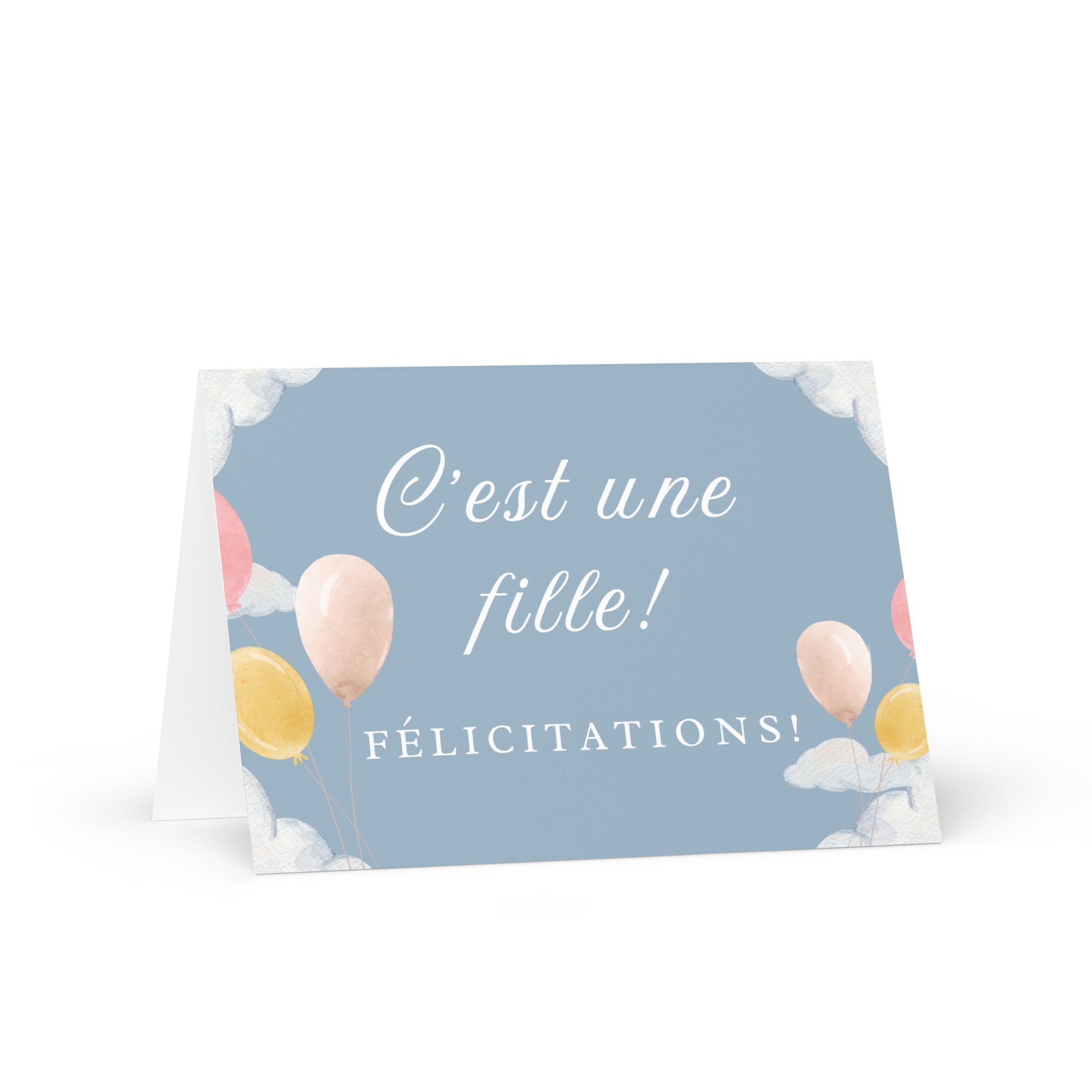 C'est une fille (It's a girl!) French Greeting card - La Vie Bien - C'est une fille - Carte de vœux