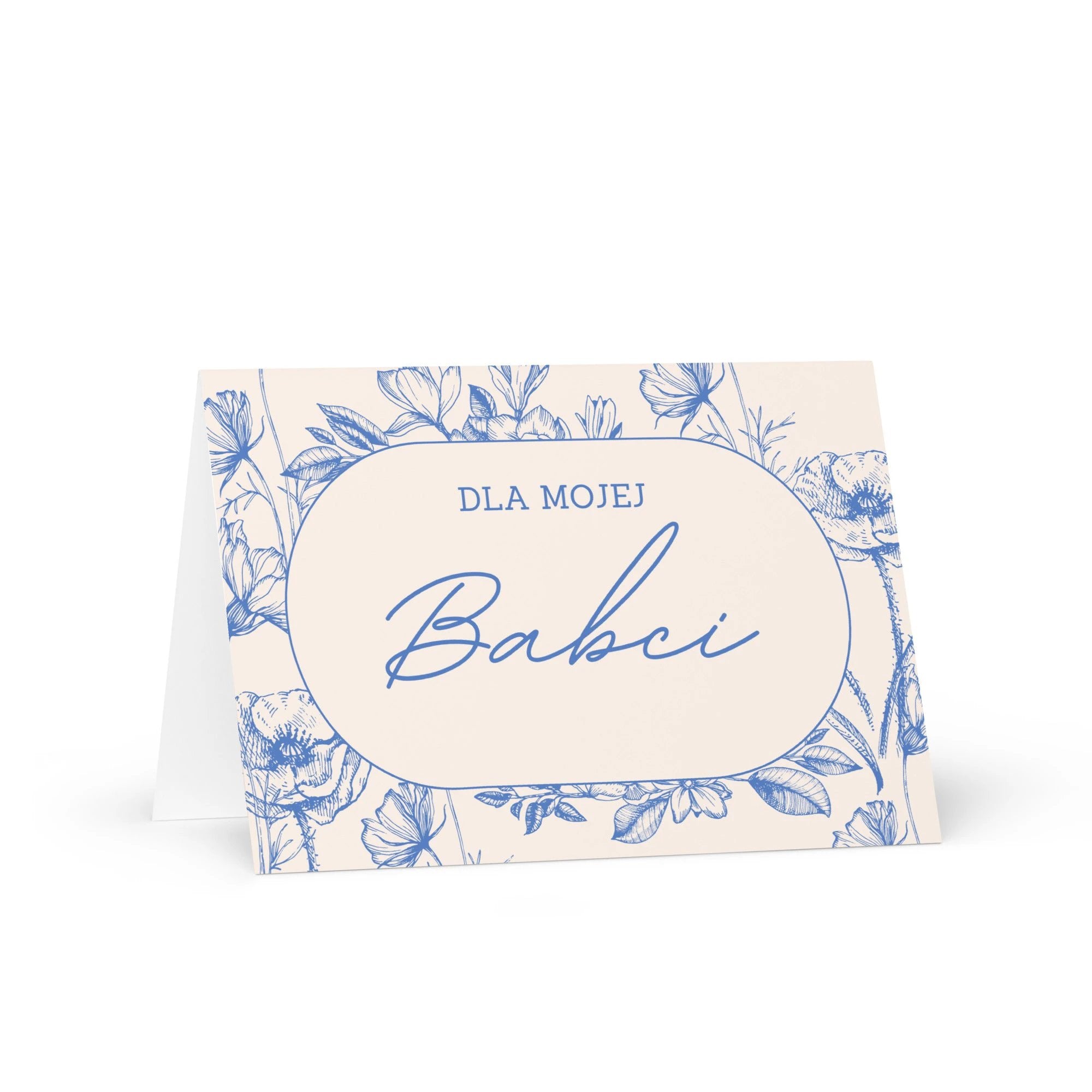 Dla mojej babci Polish grandmother birthday Greeting card, elegant floral design with envelope included by La Vie Bien