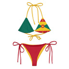 Grenada Flag All Over Print Recycled String Bikini All - Over Print Recycled String Bikini La Vie Bien Grenada Flag All Over Print Recycled String Bikini