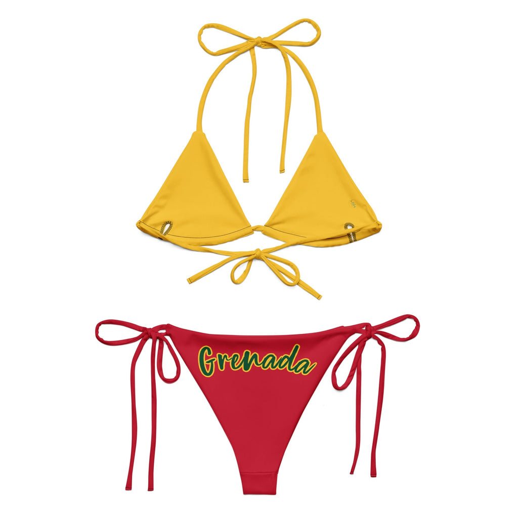 Grenada Flag All Over Print Recycled String Bikini All - Over Print Recycled String Bikini La Vie Bien Grenada Flag All Over Print Recycled String Bikini