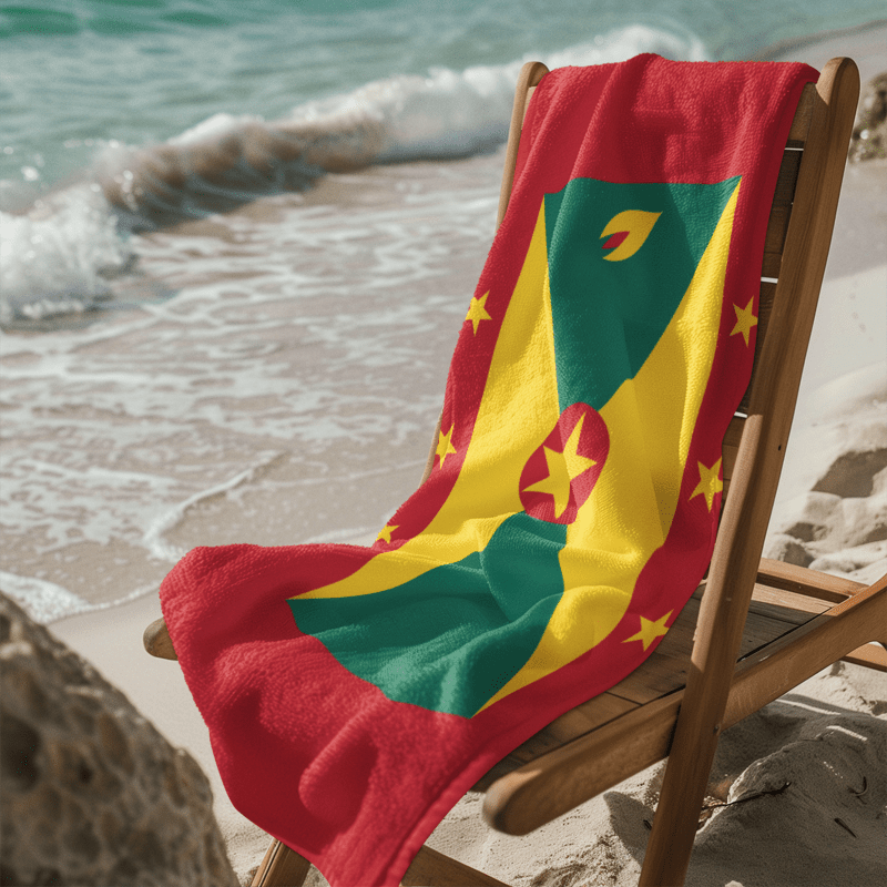 Grenada Flag Beach Towel Beach Towel (Generic Brand) La Vie Bien Grenada Flag Beach Towel