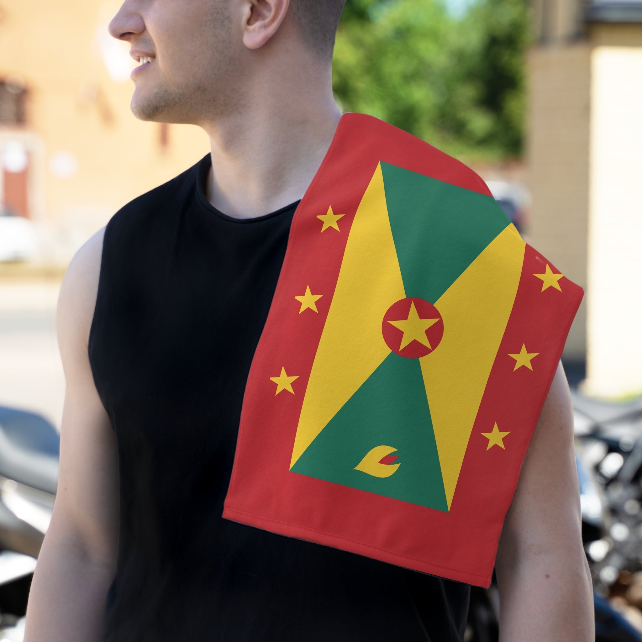 Grenada Flag Rally Towel Rally Towel La Vie Bien Grenada Flag Rally Towel