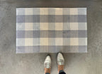 Grey and White Buffalo Check Entryway Rug by Nickel Designs Custom Doormats