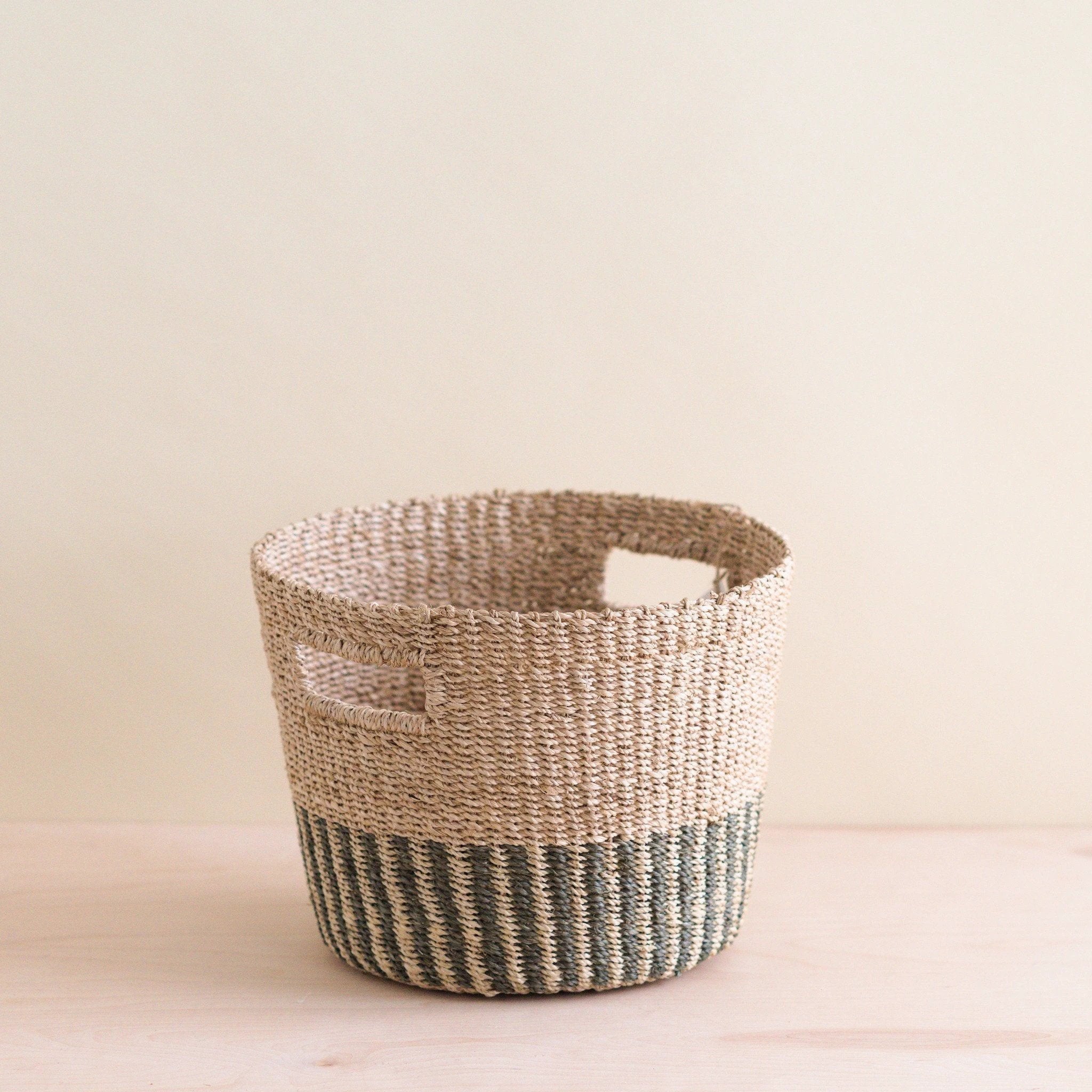 Grey + Natural Tapered Basket - Storage Baskets | LIKHÂ by LIKHÂ