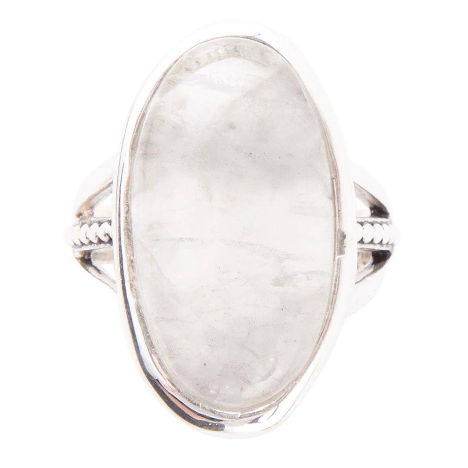 Grey Quartz and Sterling Silver Oval Ring by Barse Jewelry