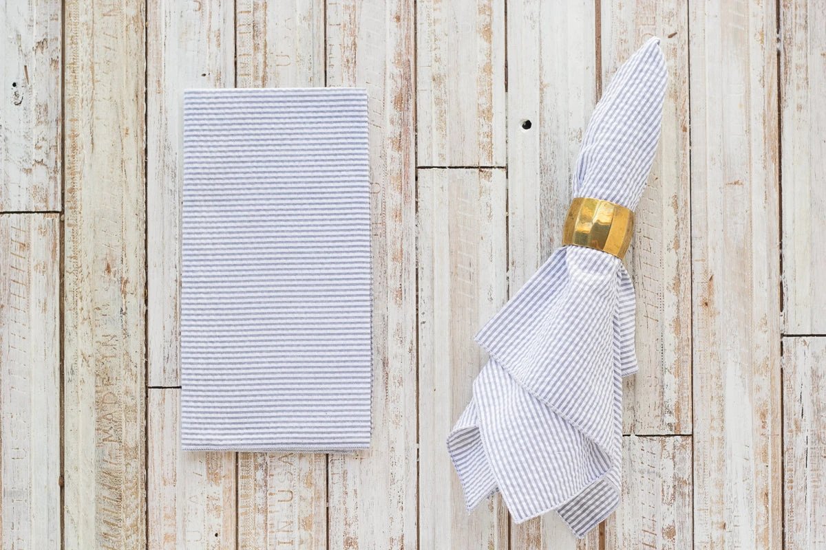 Seersucker Dinner Napkins, set of 4 by Dot and Army