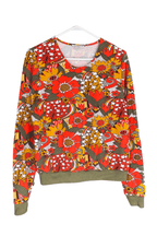 Groovy Floral Pullover in Olive & Orange Sweatshirt La Vie Bien Groovy Floral Pullover in Olive & Orange