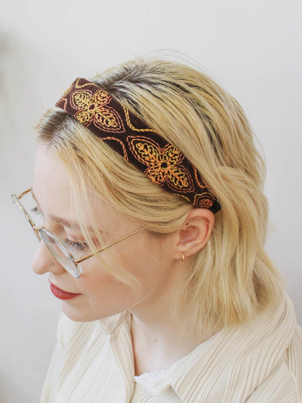 Groovy Tuesday Embroidered Headband by Ash & Rose
