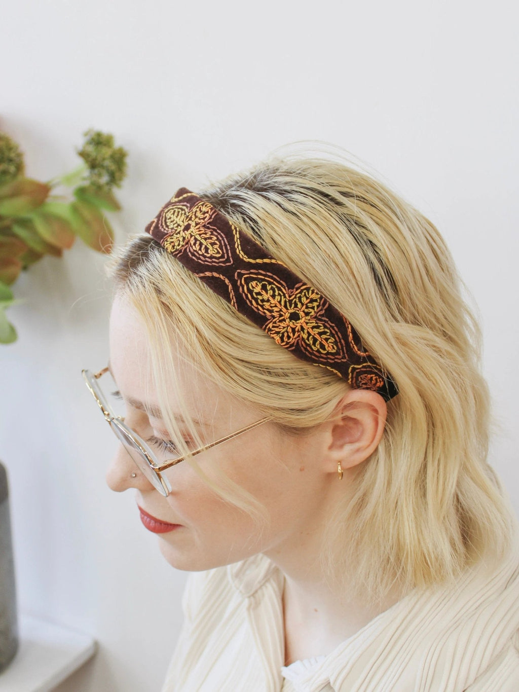 Groovy Tuesday Embroidered Headband by Ash & Rose