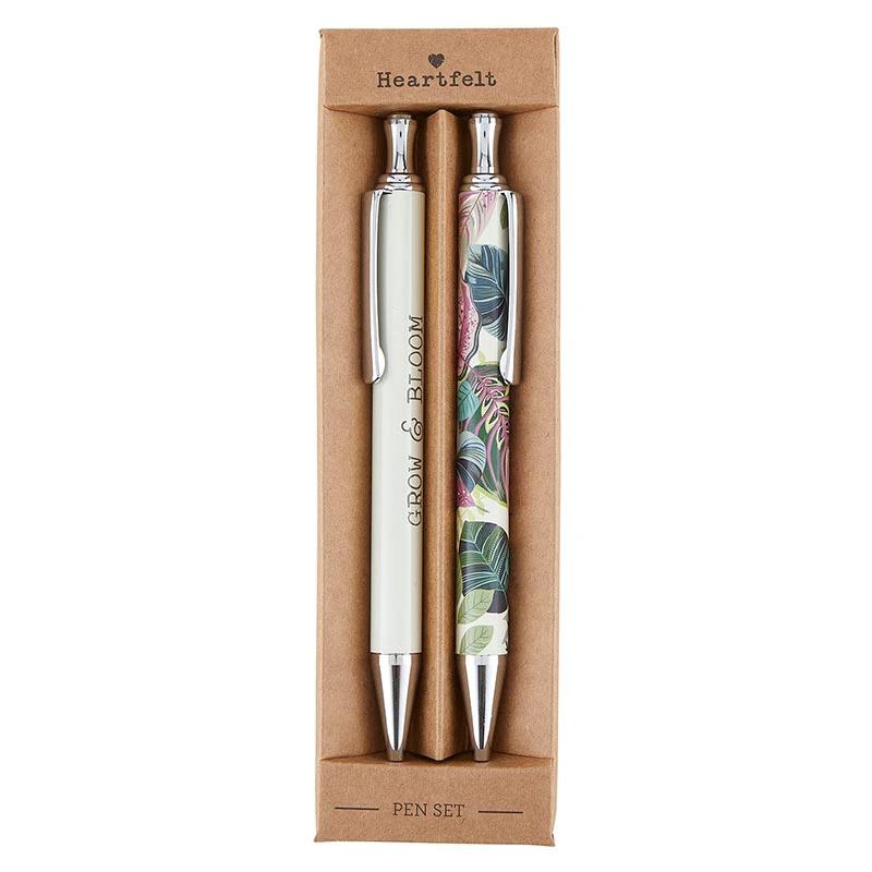 Grow & Bloom Pen Set of 2 | Giftable Pens in Box | Refillable by The Bullish Store