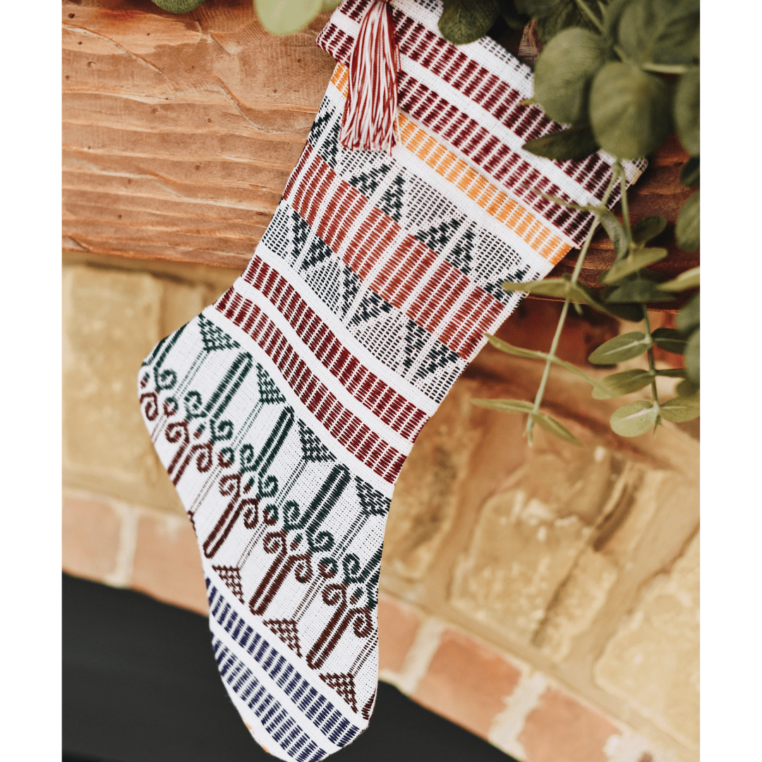 Guatemalan Brocade Christmas Stocking Holiday La Vie Bien Guatemalan Brocade Christmas Stocking