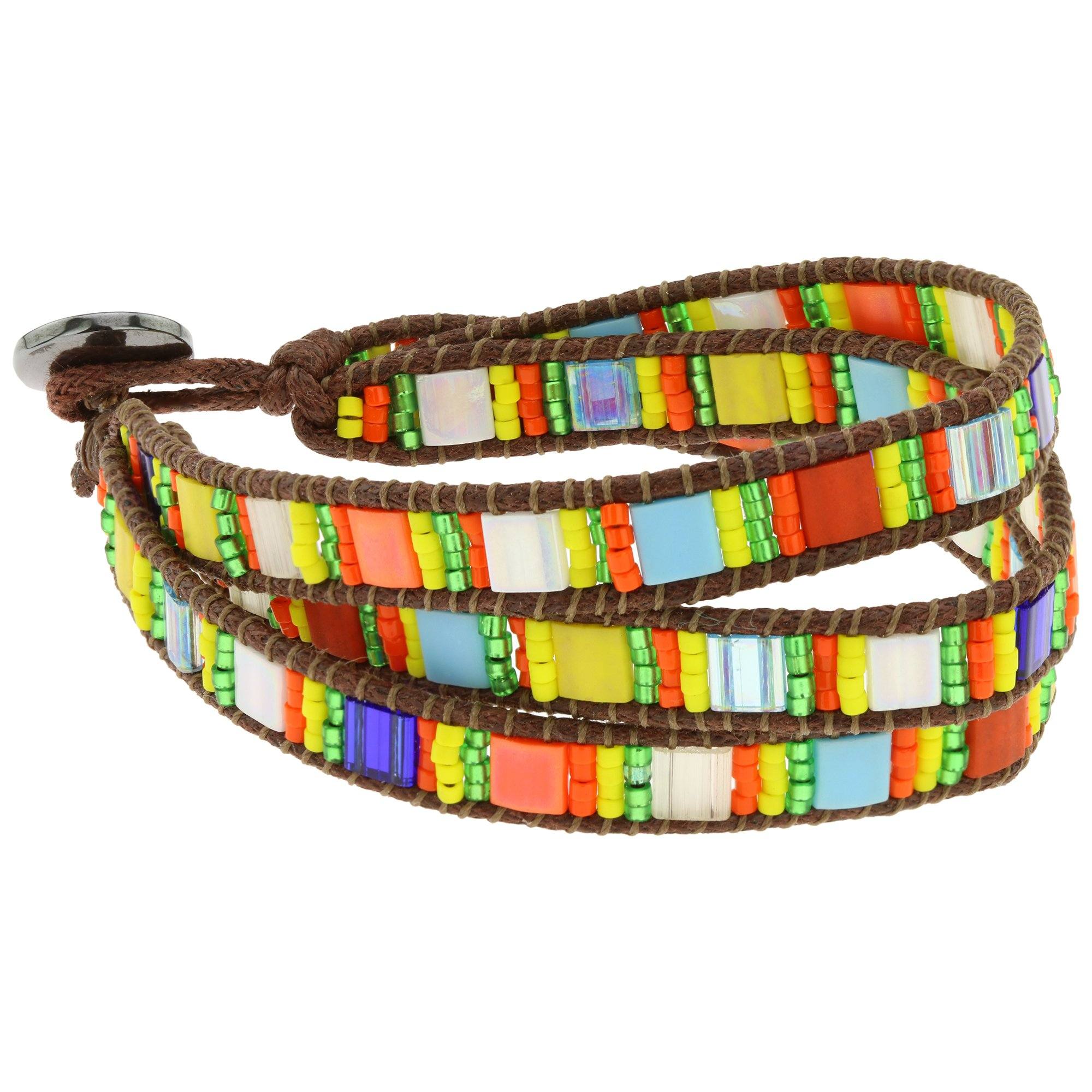 Guatemalan Glass Tile Bracelet Bracelets - Fashion La Vie Bien Guatemalan Glass Tile Bracelet
