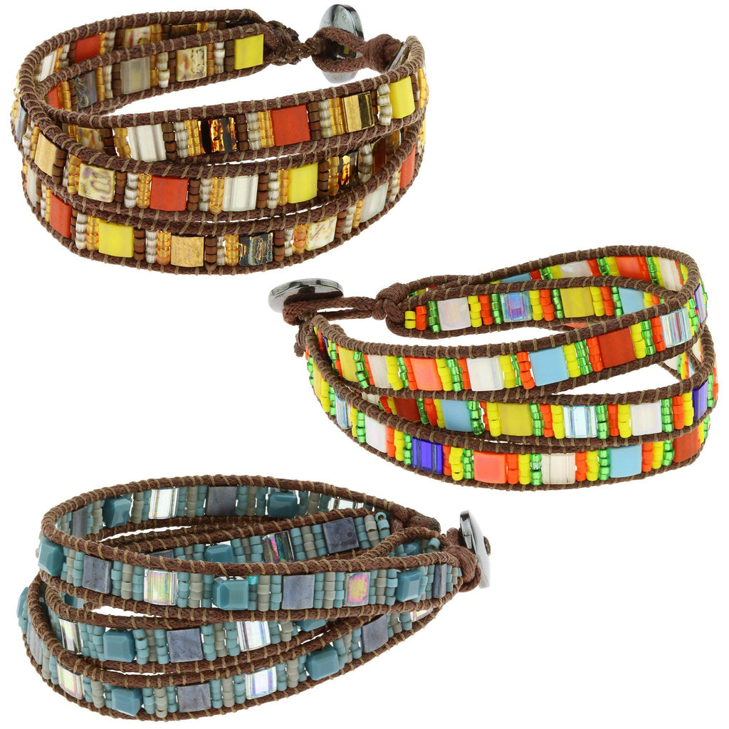 Guatemalan Glass Tile Bracelet Bracelets - Fashion La Vie Bien Guatemalan Glass Tile Bracelet