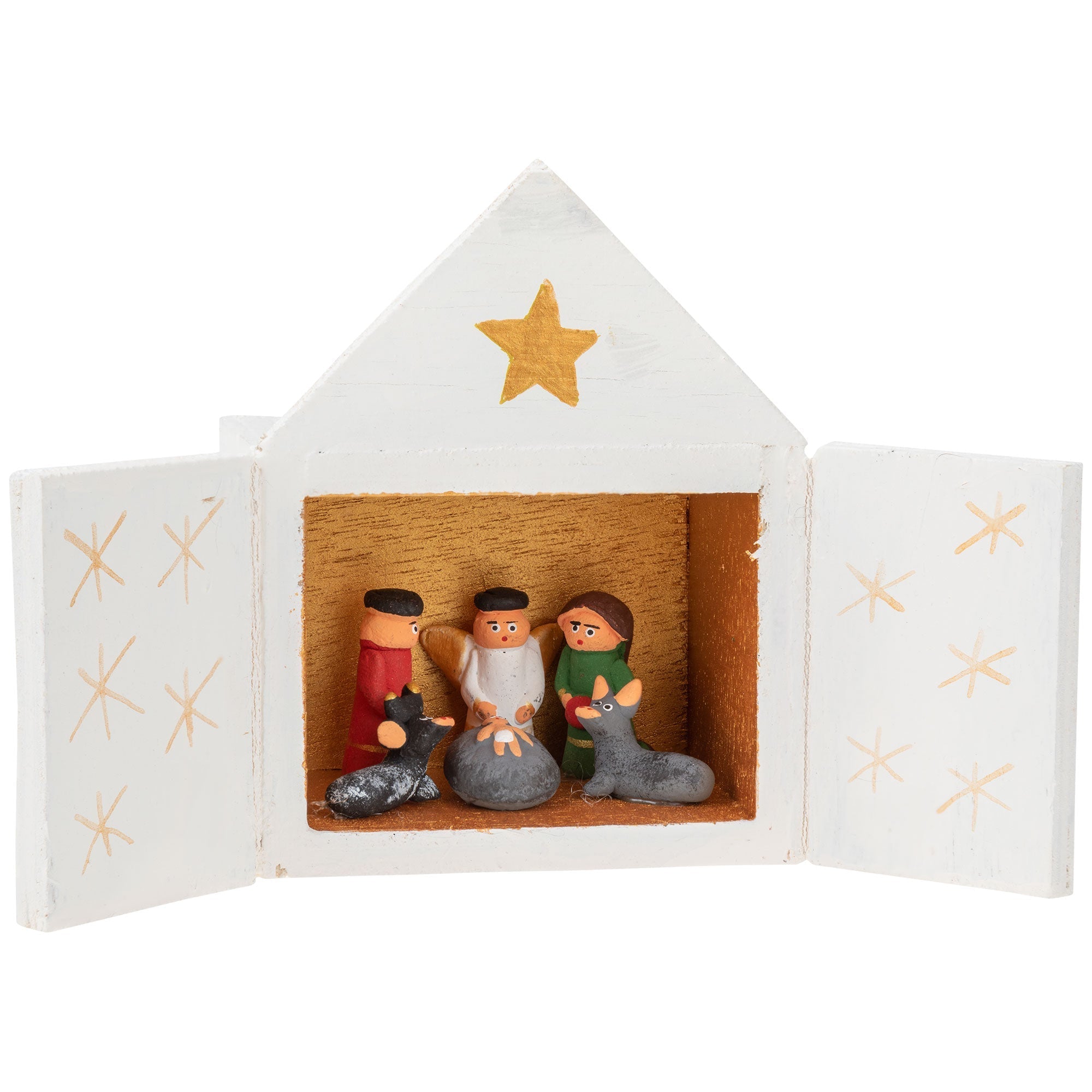 Guatemalan Nativity in a House Nativities & Other Holiday Decor La Vie Bien Guatemalan Nativity in a House
