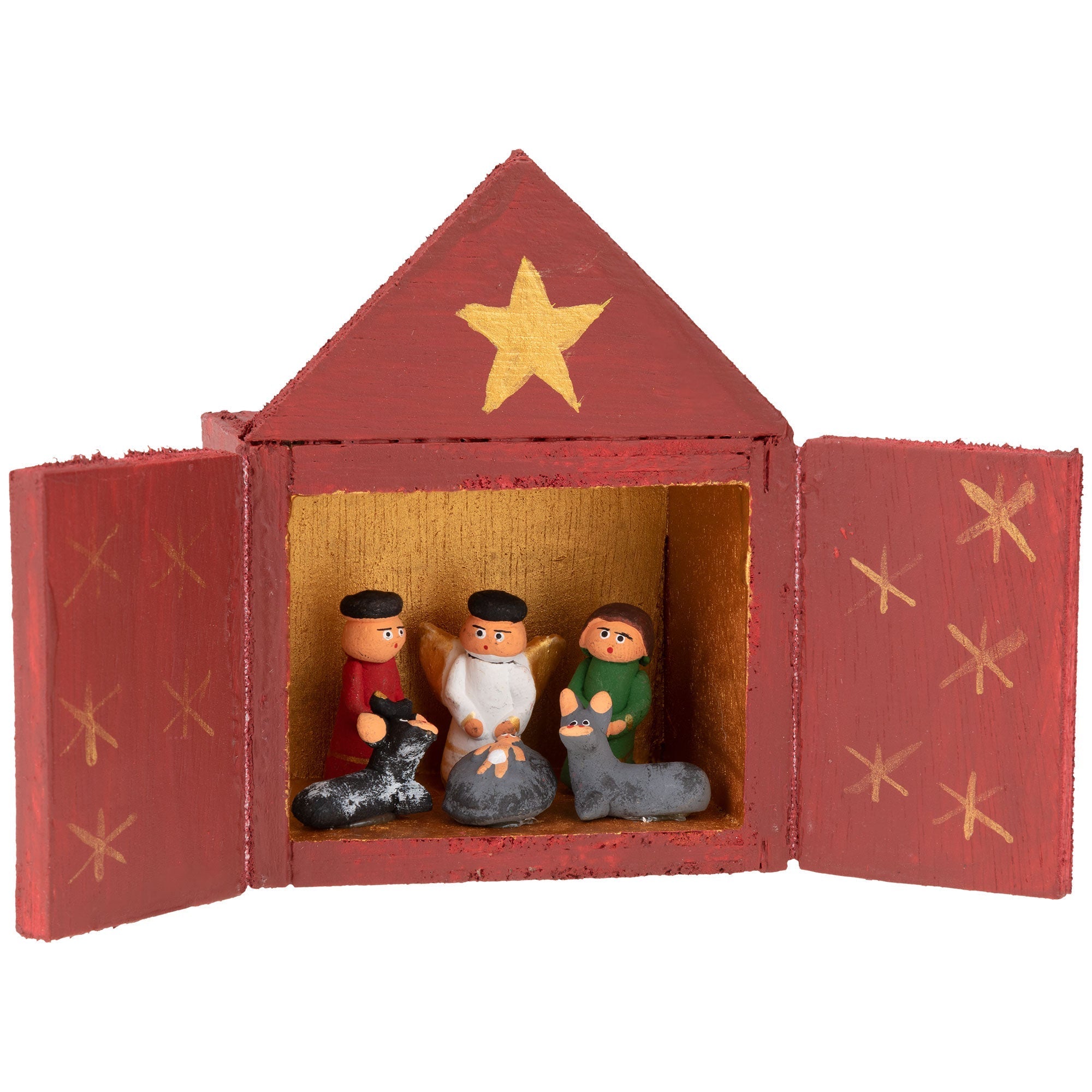 Guatemalan Nativity in a House Nativities & Other Holiday Decor La Vie Bien Guatemalan Nativity in a House