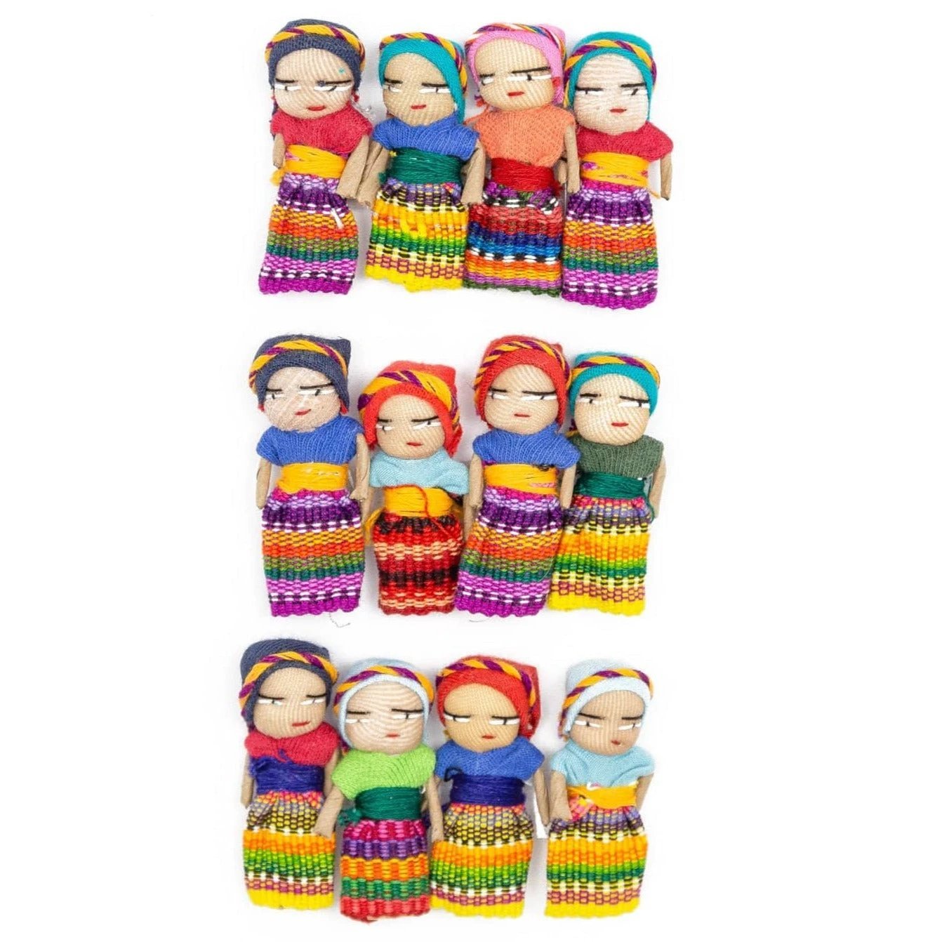 Guatemalan Worry Dolls - Set of 12 by Upavim Crafts