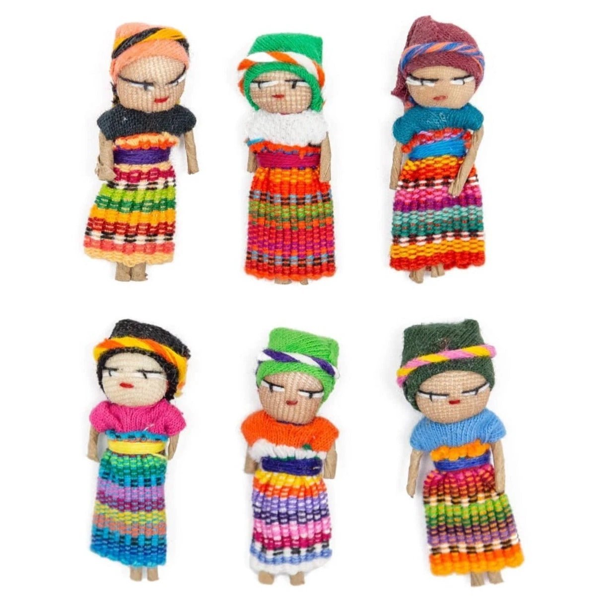 Guatemalan Worry Dolls - Set of 6 by Upavim Crafts