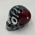 Guerrero Calavera Skull | Large Hand-Painted Day of the Dead Art Guerrero Statue La Vie Bien Guerrero Calavera Skull | Large Hand-Painted Day of the Dead Art
