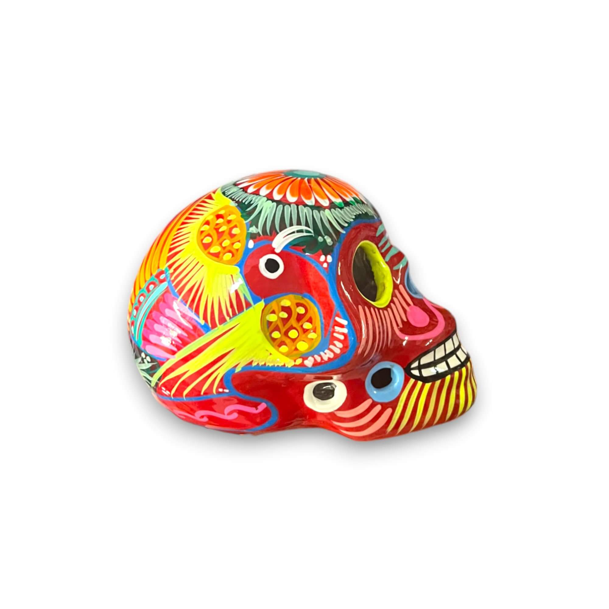 Guerrero Calavera Skull | Large Hand - Painted Day of the Dead Art Guerrero Statue La Vie Bien Guerrero Calavera Skull | Large Hand - Painted Day of the Dead Art