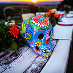 Guerrero Calavera Skull | Large Hand - Painted Day of the Dead Art Guerrero Statue La Vie Bien Guerrero Calavera Skull | Large Hand - Painted Day of the Dead Art