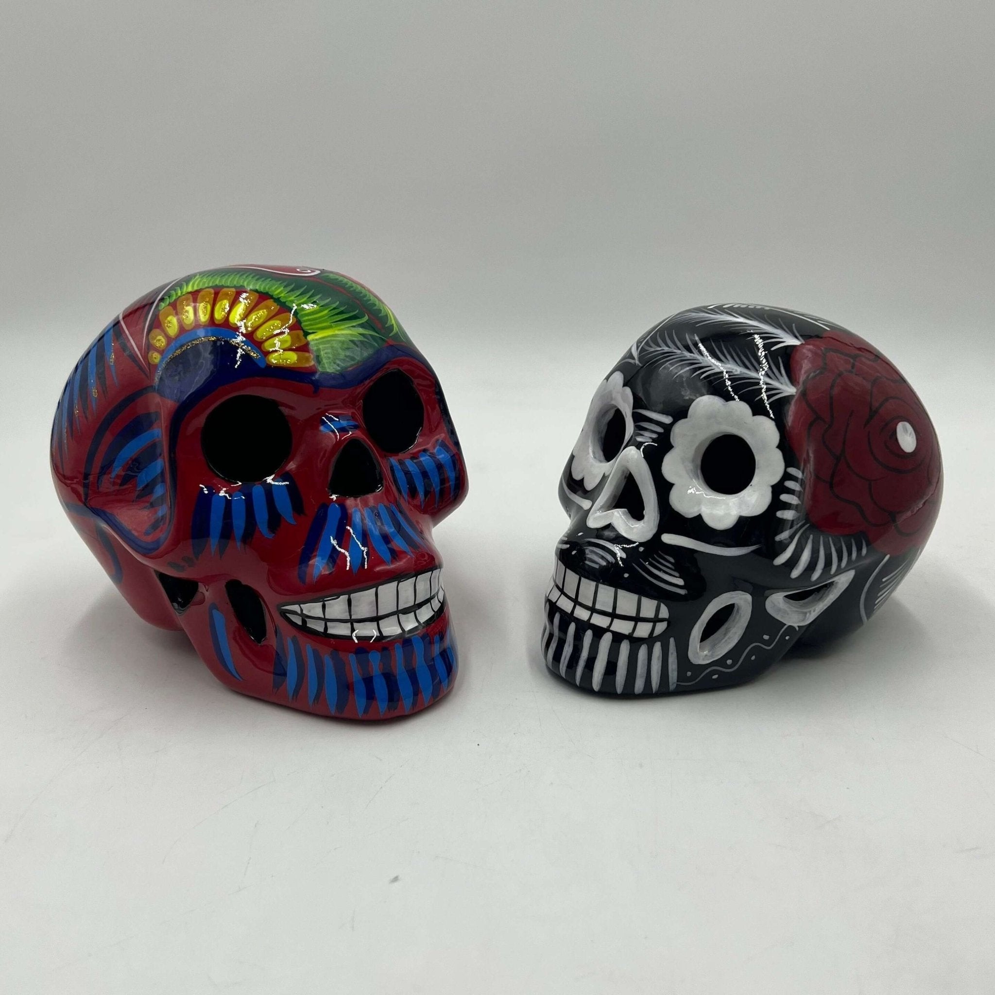 Guerrero Calavera Skull | Large Hand - Painted Day of the Dead Art Guerrero Statue La Vie Bien Guerrero Calavera Skull | Large Hand - Painted Day of the Dead Art