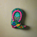 Guerrero Cowboy Boot Wall Art | Mexican Hand - Painted Pottery Decor Guerrero Statue La Vie Bien Guerrero Cowboy Boot Wall Art | Mexican Hand - Painted Pottery Decor