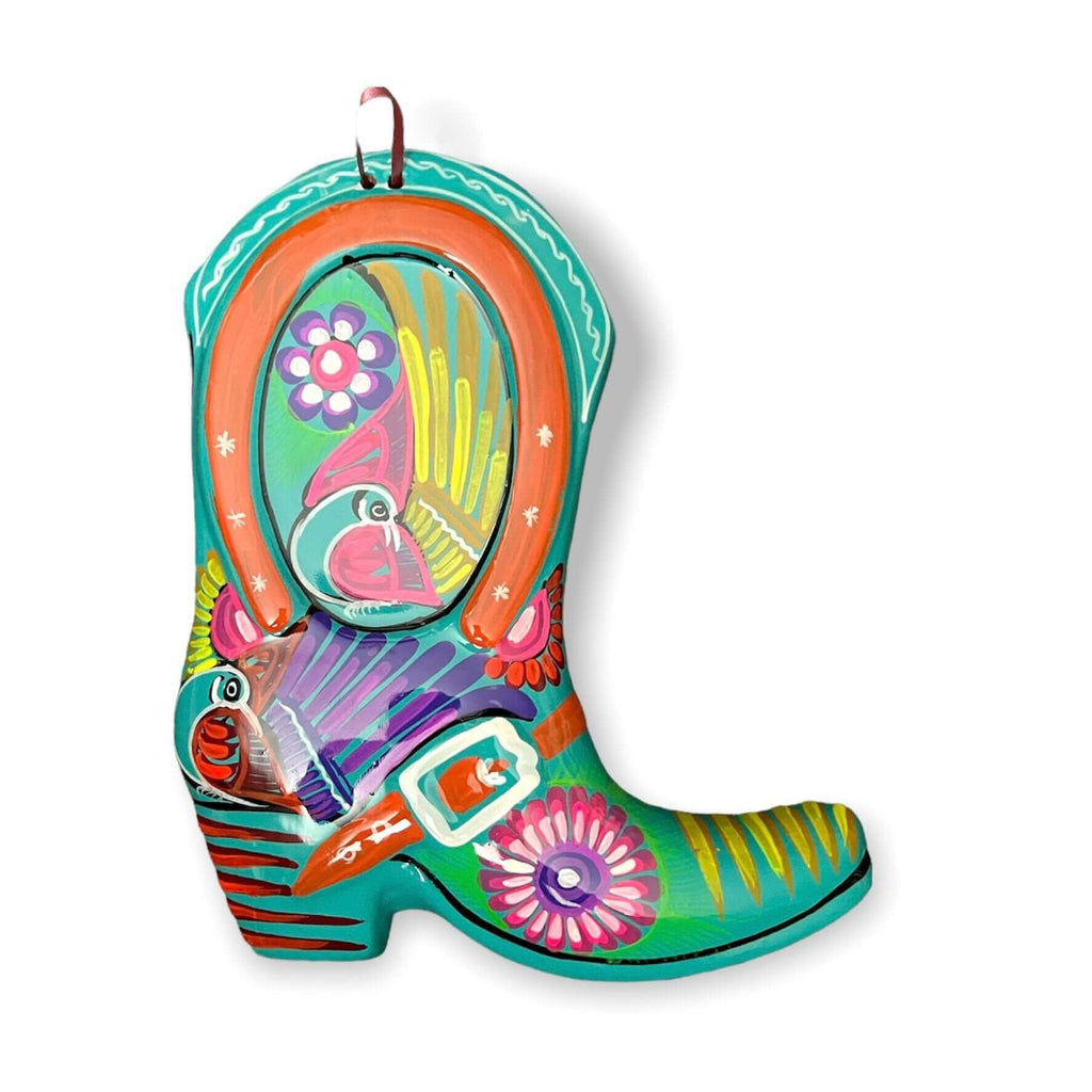 Guerrero Cowboy Boot Wall Art | Mexican Hand - Painted Pottery Decor Guerrero Statue La Vie Bien Guerrero Cowboy Boot Wall Art | Mexican Hand - Painted Pottery Decor