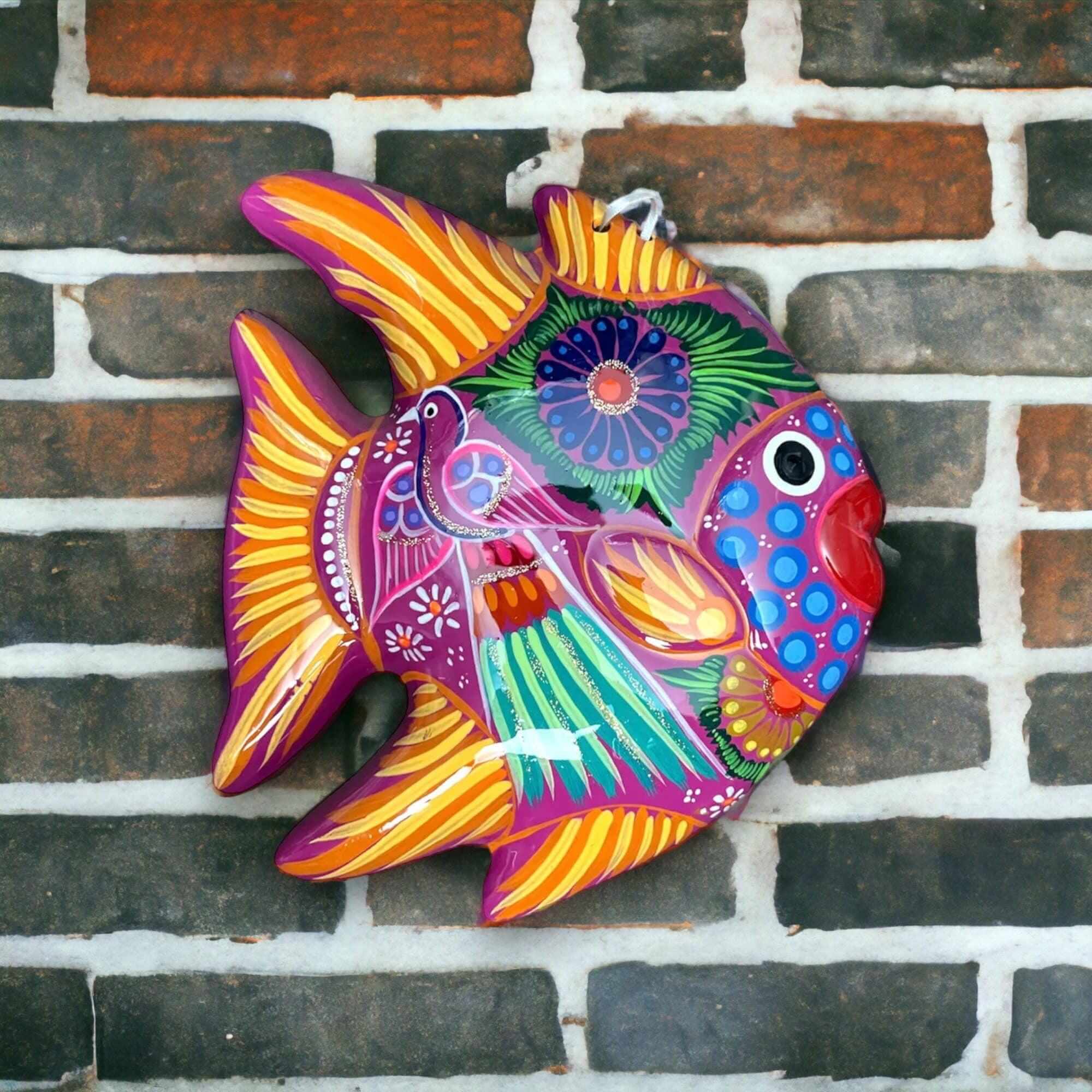 Guerrero Fish Wall Decor | Colorful Hand - Painted Mexican Art Guerrero Wall Art La Vie Bien Guerrero Fish Wall Decor | Colorful Hand - Painted Mexican Art