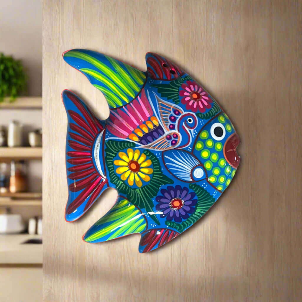 Guerrero Fish Wall Decor | Colorful Hand - Painted Mexican Art Guerrero Wall Art La Vie Bien Guerrero Fish Wall Decor | Colorful Hand - Painted Mexican Art