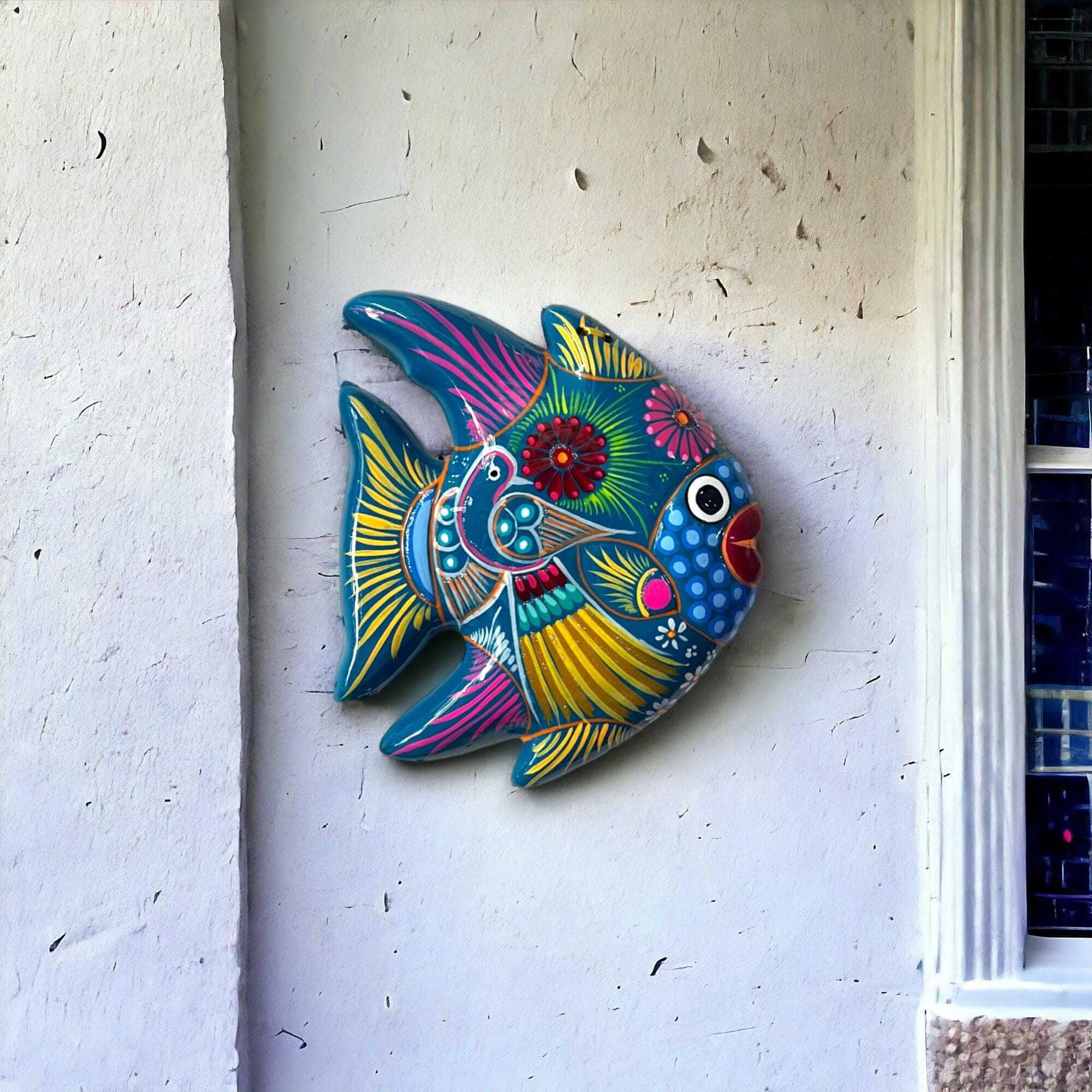 Guerrero Fish Wall Decor | Colorful Hand - Painted Mexican Art Guerrero Wall Art La Vie Bien Guerrero Fish Wall Decor | Colorful Hand - Painted Mexican Art