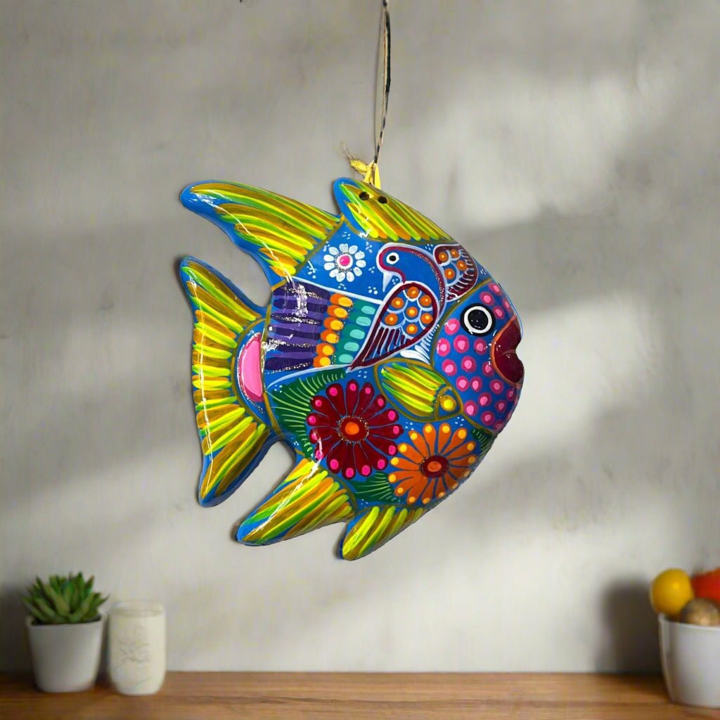Guerrero Fish Wall Decor | Colorful Hand - Painted Mexican Art Guerrero Wall Art La Vie Bien Guerrero Fish Wall Decor | Colorful Hand - Painted Mexican Art