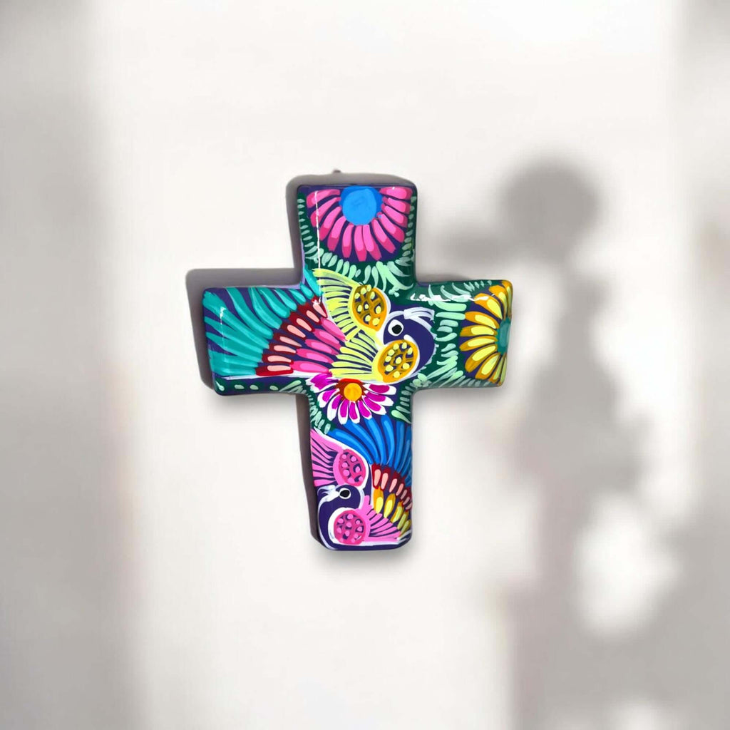 Guerrero Hand - Painted Cross Wall Art | Colorful Mexican Décor Guerrero Wall Art La Vie Bien Guerrero Hand - Painted Cross Wall Art | Colorful Mexican Décor