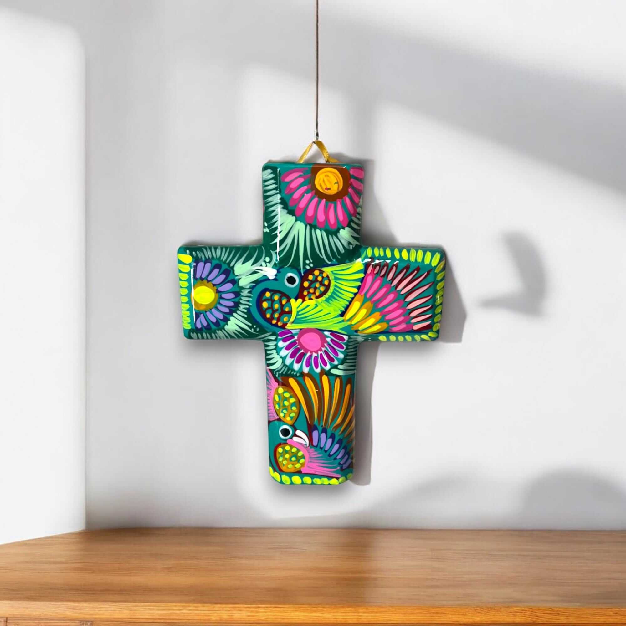 Guerrero Hand - Painted Cross Wall Art | Colorful Mexican Décor Guerrero Wall Art La Vie Bien Guerrero Hand - Painted Cross Wall Art | Colorful Mexican Décor