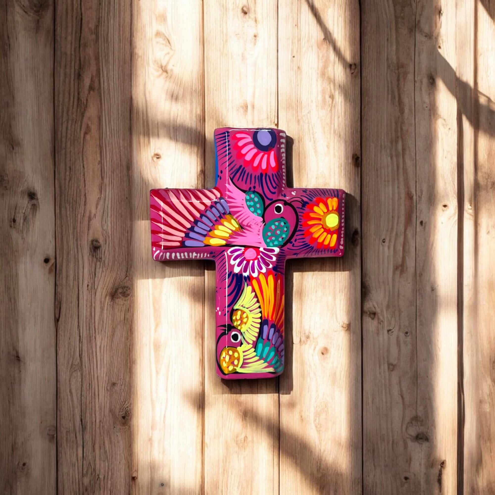 Guerrero Hand - Painted Cross Wall Art | Colorful Mexican Décor Guerrero Wall Art La Vie Bien Guerrero Hand - Painted Cross Wall Art | Colorful Mexican Décor