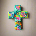 Guerrero Hand - Painted Cross Wall Art | Colorful Mexican Décor Guerrero Wall Art La Vie Bien Guerrero Hand - Painted Cross Wall Art | Colorful Mexican Décor