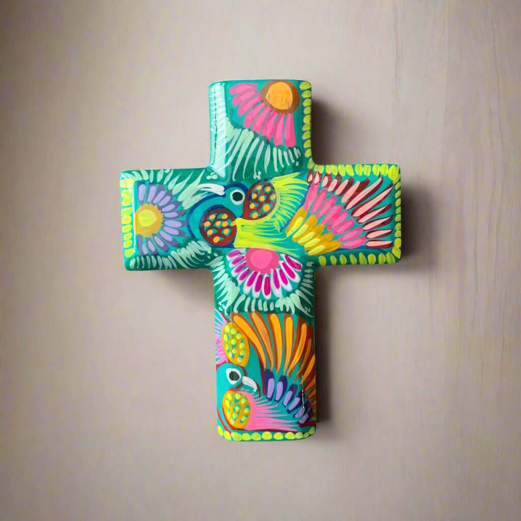 Guerrero Hand - Painted Cross Wall Art | Colorful Mexican Décor Guerrero Wall Art La Vie Bien Guerrero Hand - Painted Cross Wall Art | Colorful Mexican Décor