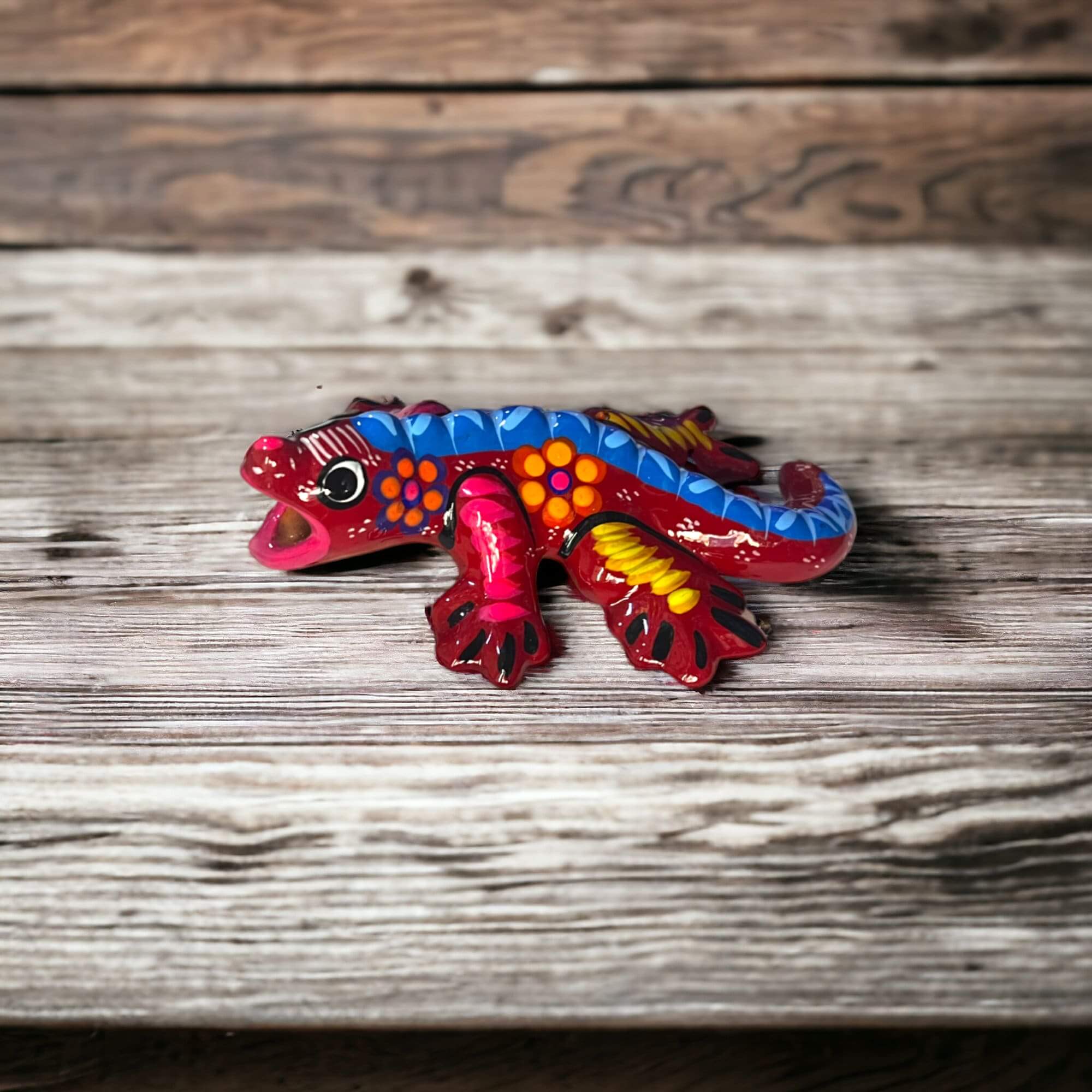 Guerrero Iguana Figurine | Colorful Hand-Painted Mexican Folk Art Guerrero Figurine La Vie Bien Guerrero Iguana Figurine | Colorful Hand-Painted Mexican Folk Art