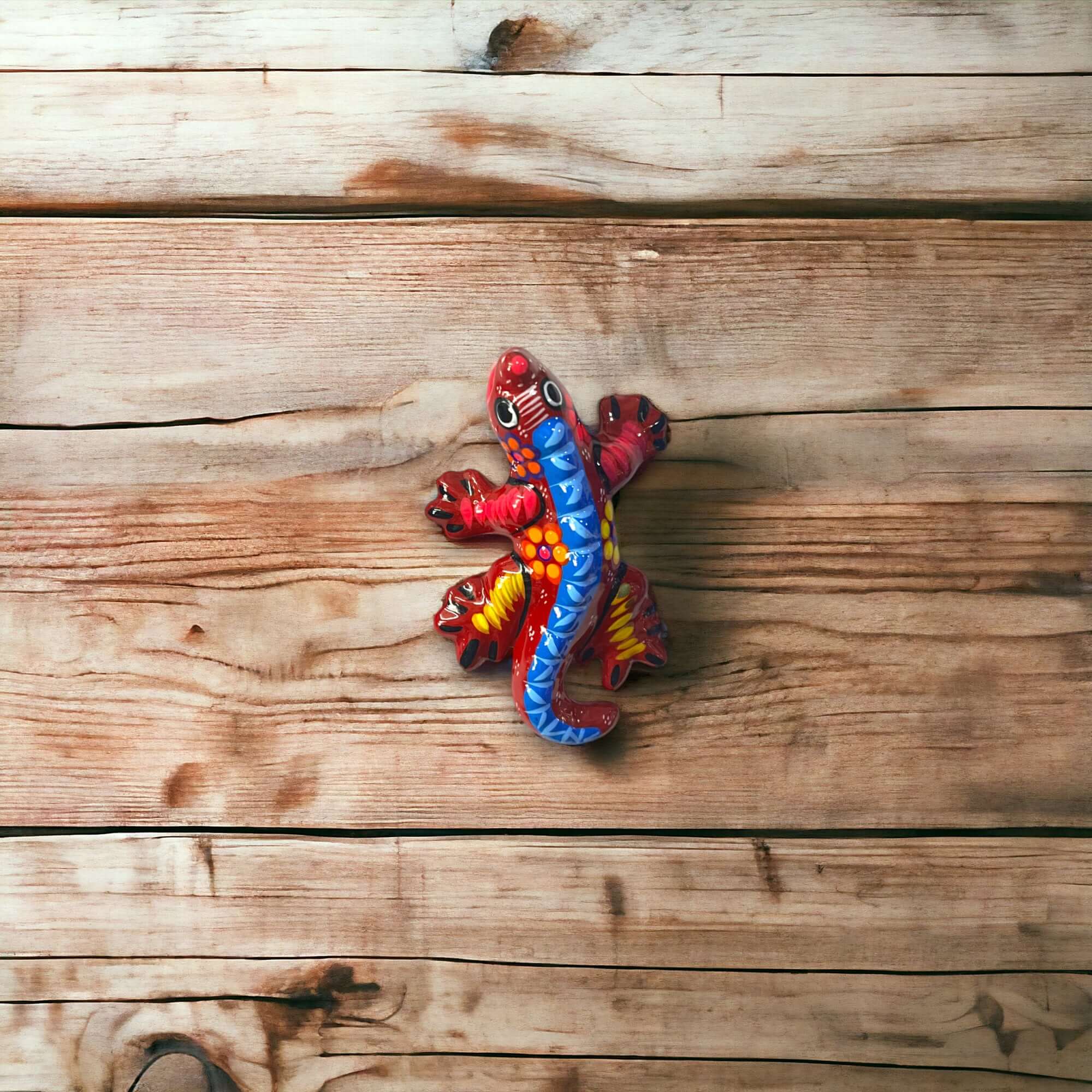 Guerrero Iguana Figurine | Colorful Hand-Painted Mexican Folk Art Guerrero Figurine La Vie Bien Guerrero Iguana Figurine | Colorful Hand-Painted Mexican Folk Art
