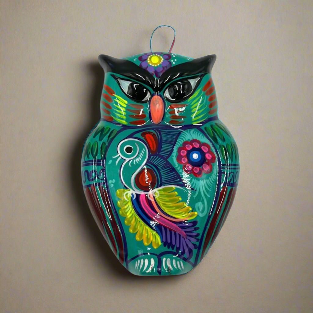 Guerrero Owl Wall Hanging | Colorful Mexican Ceramic Art Piece Guerrero Wall Art La Vie Bien Guerrero Owl Wall Hanging | Colorful Mexican Ceramic Art Piece