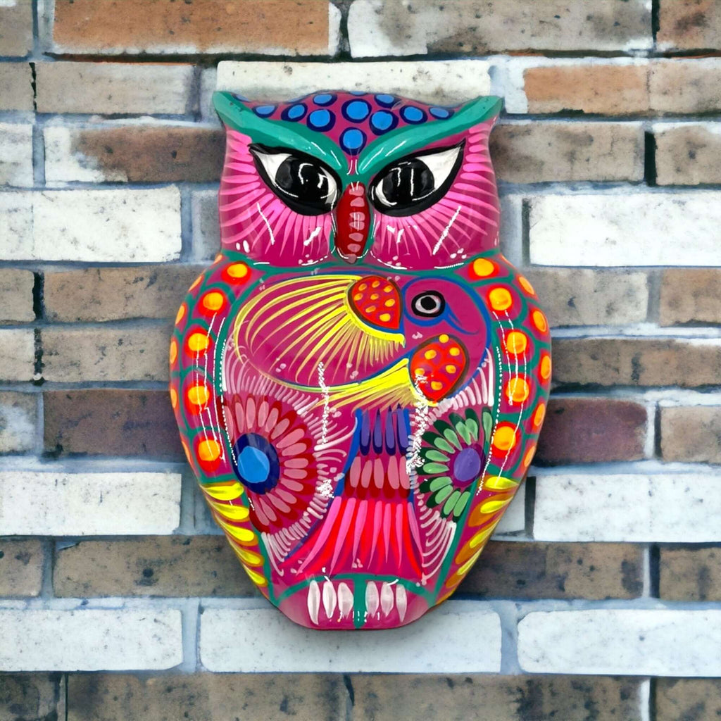 Guerrero Owl Wall Hanging | Colorful Mexican Ceramic Art Piece Guerrero Wall Art La Vie Bien Guerrero Owl Wall Hanging | Colorful Mexican Ceramic Art Piece
