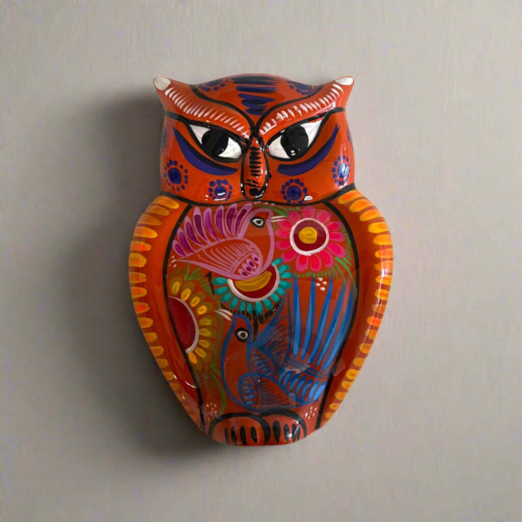 Guerrero Owl Wall Hanging | Colorful Mexican Ceramic Art Piece Guerrero Wall Art La Vie Bien Guerrero Owl Wall Hanging | Colorful Mexican Ceramic Art Piece