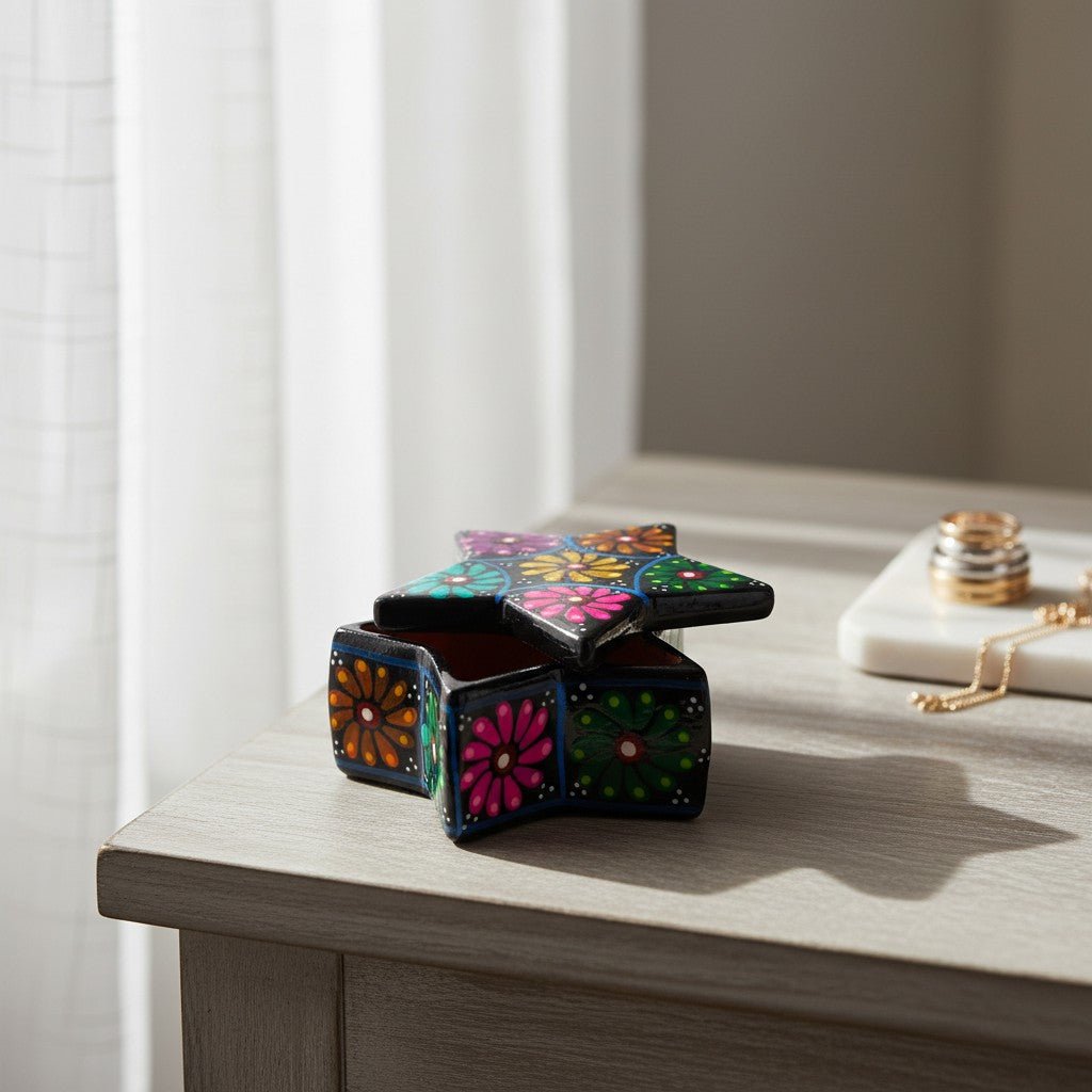 Guerrero Star Jewelry Box | Mexican Ceramic Art Guerrero Jewelry Box La Vie Bien Guerrero Star Jewelry Box | Mexican Ceramic Art