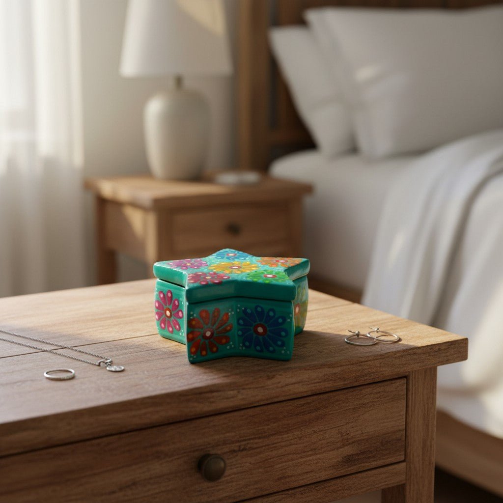 Guerrero Star Jewelry Box | Mexican Ceramic Art Guerrero Jewelry Box La Vie Bien Guerrero Star Jewelry Box | Mexican Ceramic Art