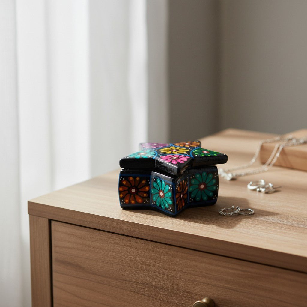 Guerrero Star Jewelry Box | Mexican Ceramic Art Guerrero Jewelry Box La Vie Bien Guerrero Star Jewelry Box | Mexican Ceramic Art