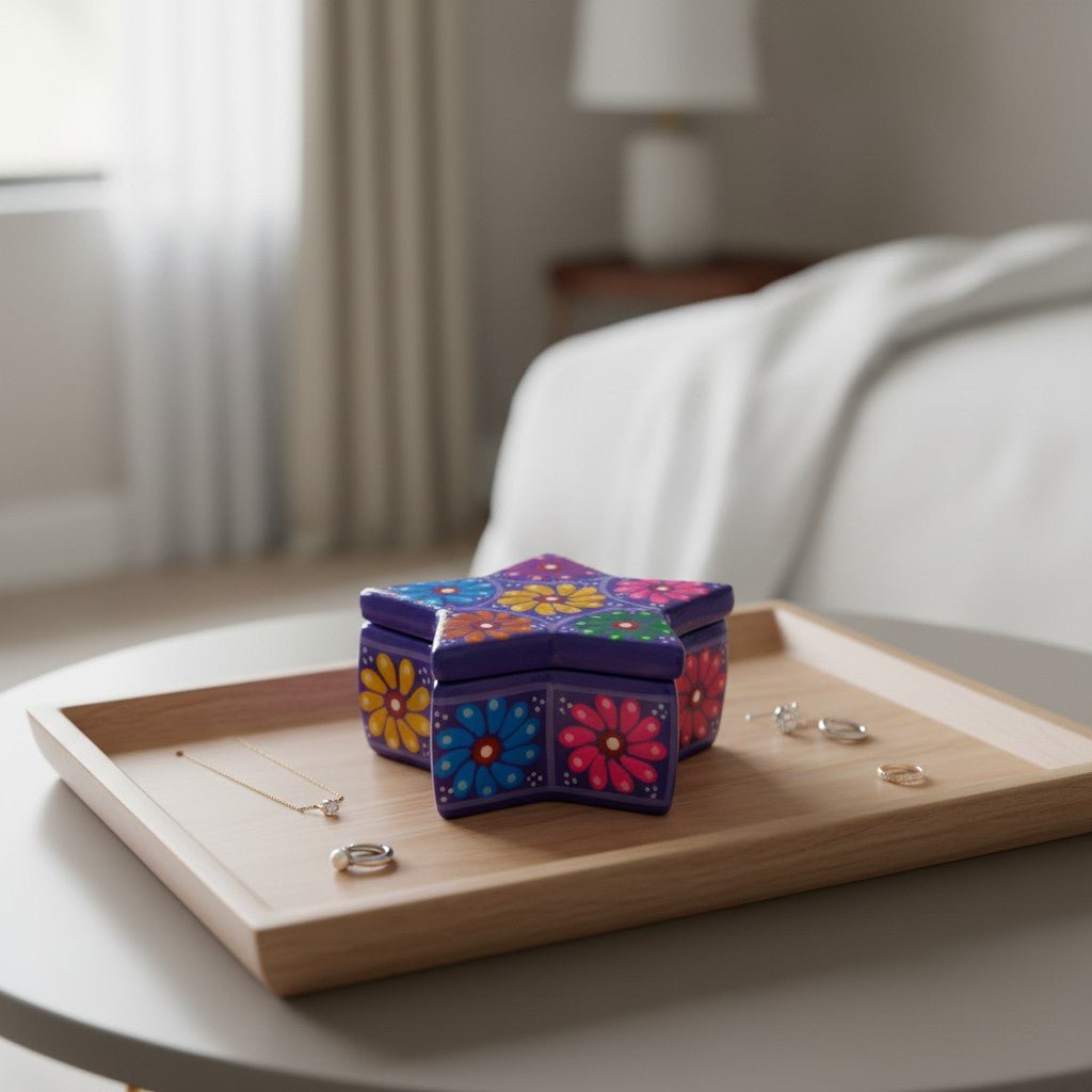 Guerrero Star Jewelry Box | Mexican Ceramic Art Guerrero Jewelry Box La Vie Bien Guerrero Star Jewelry Box | Mexican Ceramic Art