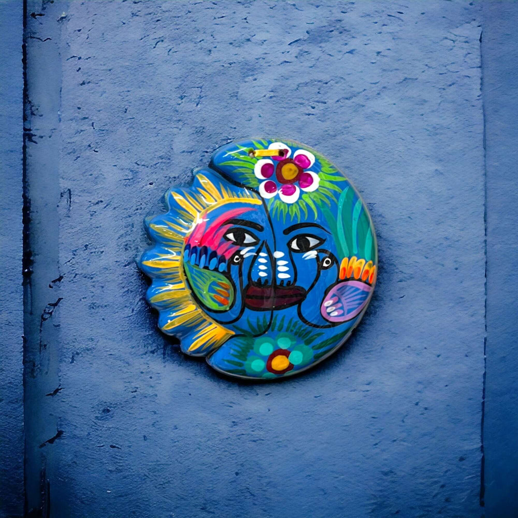 Guerrero Sun Moon Wall Art | Hand - Painted Mexican Eclipse Decor Guerrero Wall Art La Vie Bien Guerrero Sun Moon Wall Art | Hand - Painted Mexican Eclipse Decor