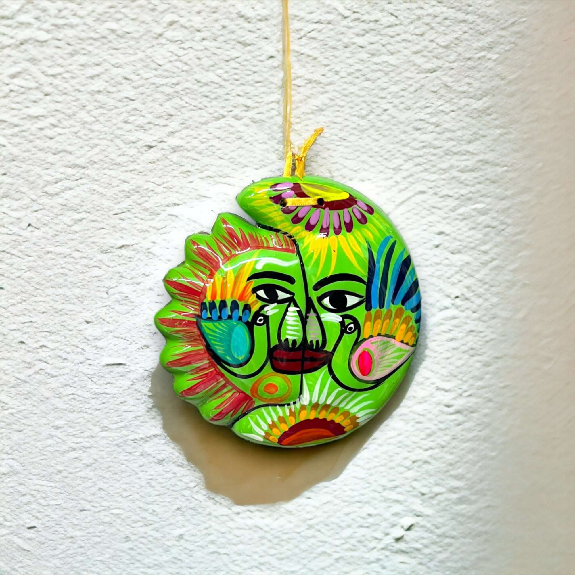 Guerrero Sun Moon Wall Art | Hand - Painted Mexican Eclipse Decor Guerrero Wall Art La Vie Bien Guerrero Sun Moon Wall Art | Hand - Painted Mexican Eclipse Decor