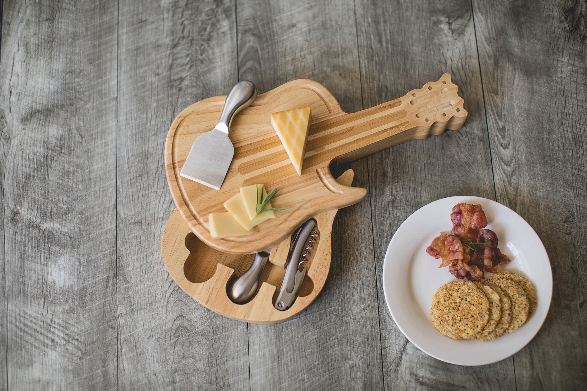 Guitar Cheese Cutting Board & Tools Set Core La Vie Bien Guitar Cheese Cutting Board & Tools Set