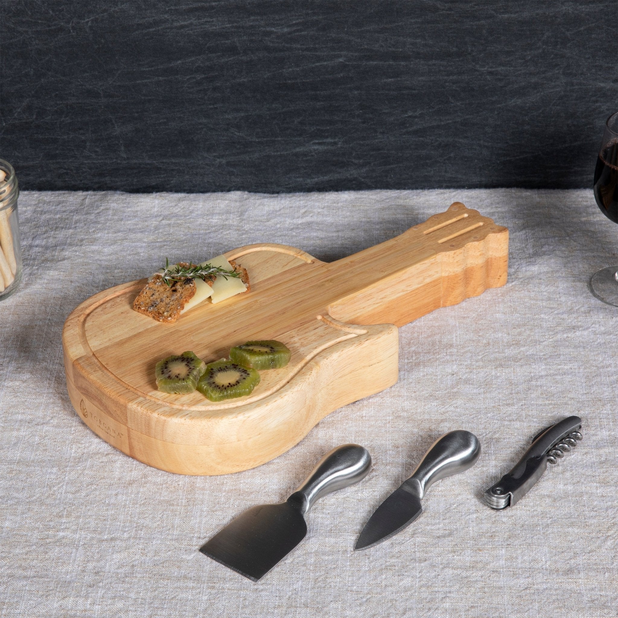 Guitar Cheese Cutting Board & Tools Set Core La Vie Bien Guitar Cheese Cutting Board & Tools Set
